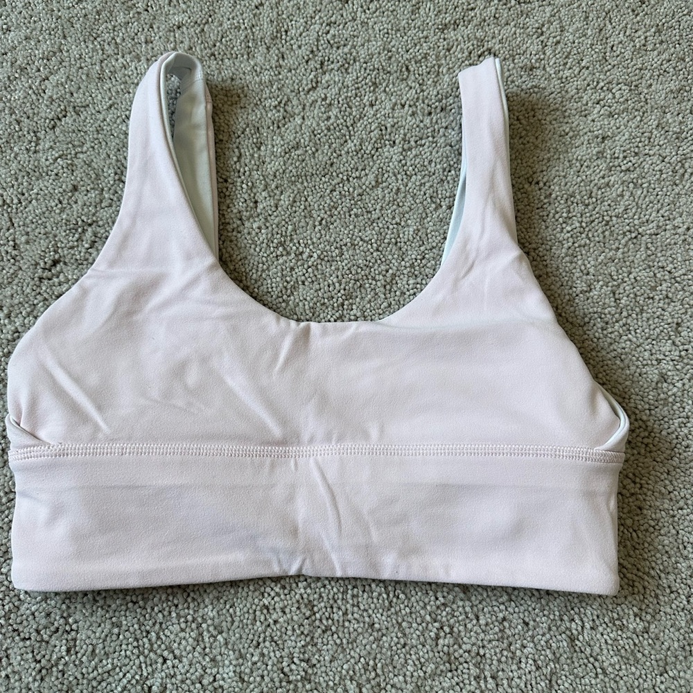 Women's Light Pink/white reversible Sports Bra
